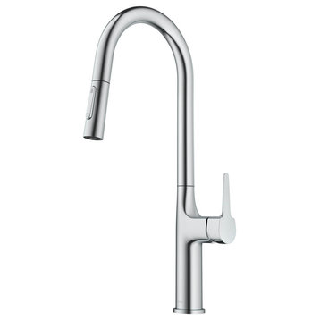 Oletto Pull-Down 1-Hole Kitchen Faucet, Chrome, Model Kpf-3101ch