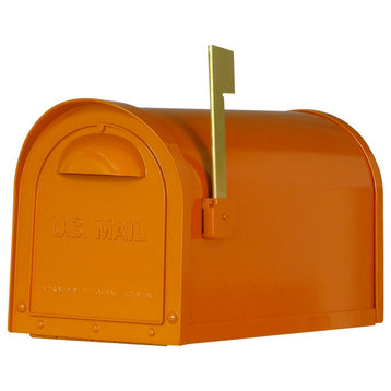Mid Modern Dylan Curbside Mailbox, Orange