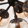 Glass Orb Shades Light Fixture, Black/Champagne