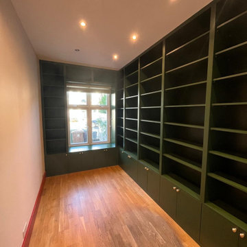 Bespoke Library Wall, Hand-Painted in Green — Ladywell