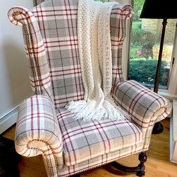 Plaid Wing Back Re-upholstered - Armchairs And Accent Chairs