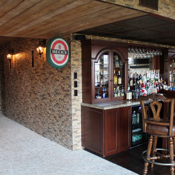 Stone wall basement with English Pub