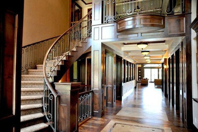 Entryway - medium tone wood floor entryway idea in Los Angeles