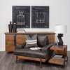 Asher Black Metal With Wood Urns, 2-Piece Set