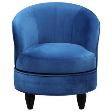 Sophia Swivel Accent Chair in Blue Velvet