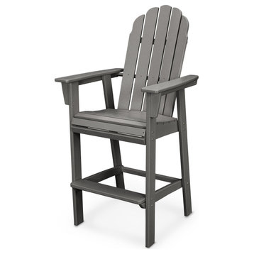 POLYWOOD Vineyard Adirondack Bar Chair, Slate Gray