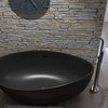 Newport 71" Solid Surface Freestanding Bathtub, Black