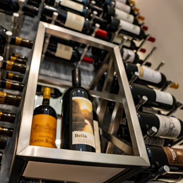 Display Boxes for Magnum Bottles In Tight Modern Wine Cellars