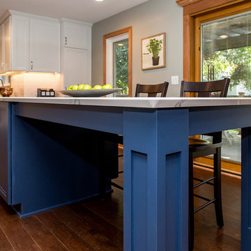 Redesigned White & Blue Kitchen