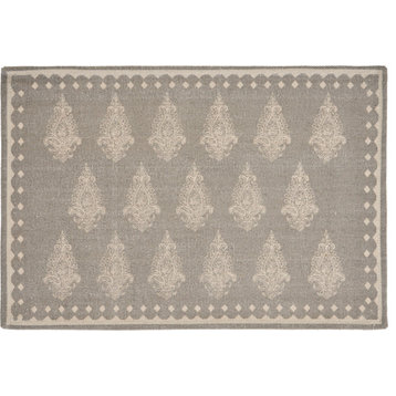 Gray Fairytale Motif Bordered Place Mat