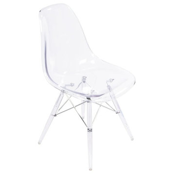 Transparent Clear Legs Eiffel Dining Room Chair, Set of 4