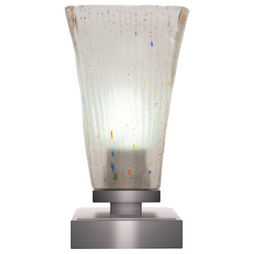 Luna 1-Light Table Lamp, Graphite/Square Frosted Crystal