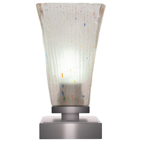 Luna 1-Light Table Lamp, Graphite/Square Frosted Crystal