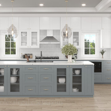 Gray and White Shaker RTA Cabinets