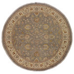 Bareen's Designer Rugs - Ziegler Kafkaz Gaston Gray/Ivory Round Rug, 9'10 x 10'1 - A Persian influenced Turkish hand knotted rug made by skilled artisans capable of creating the most exceptional vegetable dyes and hand-spun New Zealand wool. This gorgeous one of a kind Peshawar Kafkaz handmade rugs is also known as a Chobi Rug. This gorgeous rug is extremely versatile and is famous for its soft pleasing color palette and informal design that works in a myriad of interiors. It has been expertly hand-tied, finished, sun-dried, and can contain up to 1.5 million knots. It takes 4 skilled artisans to hand knot this rug nine to twelve months to complete this piece of art. The invigorating colors and patterns in this rug will give your home an elegant and fresh appearance. While drawing upon the coloring and patterns of antique rugs, contemporary Peshawar pieces incorporate modern design motifs and feature vibrant color tones.Give your room a luxurious look and feel with this beautiful rug with gorgeous color pallet. The intricate design allows this oriental rug to creates a royal ambience in any decor. Hand knotted construction and natural fibers gives this rug soft feel under your feet.