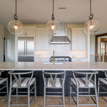 Spacious Kitchen Island with Pendant Lighting