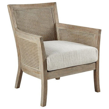 Madison Park Diedra Cane Armchair, Reclaimed Natural