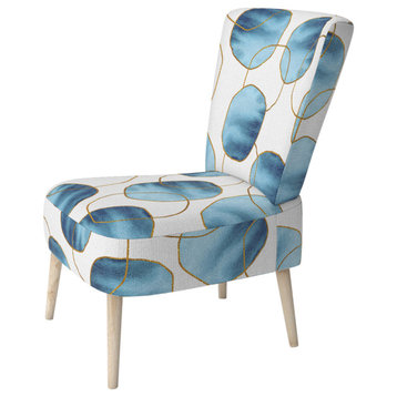 Blue Spots Geometric Chair, Side Chair
