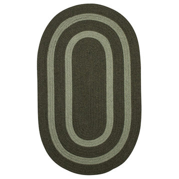 Colonial Mills Graywood GW63 Moss Green Bordered Area Rug, Round 6'x6'