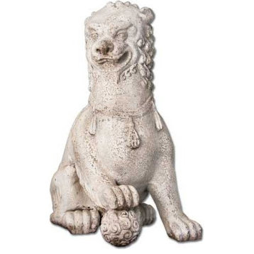 Foo Dog With Right Paw Up 35H Garden Animal Statue