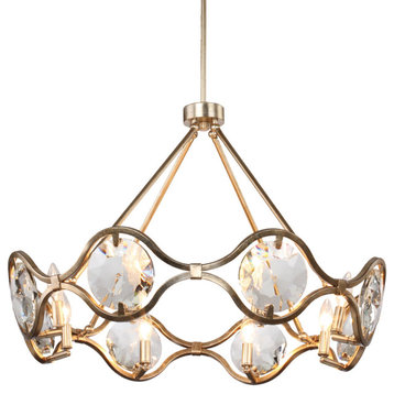 Crystorama Lighting Group QUI-7628 Quincy 8 Light 30"W Crystal - Distressed