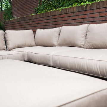 Toja Patio Furniture - Tuscan Sectional Set - Red Brick Wall
