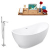 Tub, Faucet and Tray Set Streamline 67" Freestanding MH2360-140