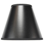 HomeConcept - Black Parchment Empire Premium Lampshade 5"x10"x8.5" - Home Concept Signature Shades  feature the finest premium hardback parchment.   Durable parchement means your new lampshade will last for decades. It wont get brittle from smoke or sunlight like less expensive paper shades.  Heavy brass and steel frames means your shades can withstand abuse from kids and pets. It's a difference you can feel when you lift it.   Premium Black Parchment  Casual Style Empire Hardback Lampshade, Finial not Included  Deluxe lampshade, found in better lighting showrooms. Durable Hotel quality shade.  5 Top x 10 Bottom x 8.5 Slant Height  Fits best with a 6 harp.