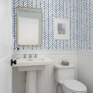 75 Most Popular Cloakroom With White Cabinets And A Pedestal Sink Design Ideas For October 2020 Stylish Cloakroom With White Cabinets And A Pedestal Sink Remodeling Pictures Houzz Uk