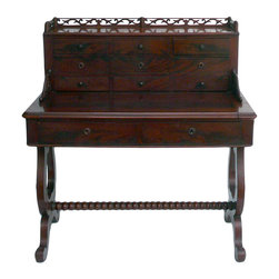 Antique European Writing Desk with Drawers and Pullout Top, Secretary Table cs10 - Accent Chests And Cabinets