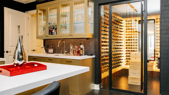 Corona Del Mar Newport Beach Custom Wine Cellar Backlit Contemporary Glass Wine