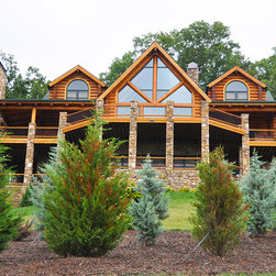Butler Tennessee Log Home - Siding And Stone Veneer