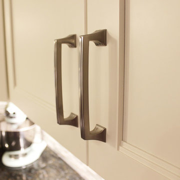 Refaced 2-tone kitchen, Base Cabinets - Harbor Mist; Wall Cabinets - Divinity