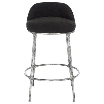 Safavieh Couture Woodsen Boucle Counterstool, Black