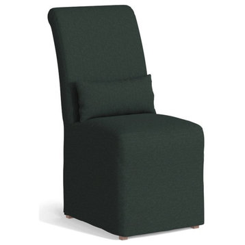 Sunset Trading Newport 20" Fabric Slipcovered Dining Chair in Dark Gray