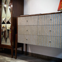 Metaphor | 6-Drawer Chest with Fluting in Antique Silver - Home Office Furniture