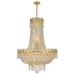 Crystal Lighting Palace - French Empire 8-Light Clear Crystal Mini Chandelier, Gold Finish - This stunning 8-light Crystal Chandelier only uses the best quality material and workmanship ensuring a beautiful heirloom quality piece. Featuring a radiant gold finish and finely cut premium grade crystals with a lead content of 30%, this elegant chandelier will give any room sparkle and glamour.