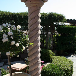 Outdoor Spiral Cantera Column - Outdoor Decor