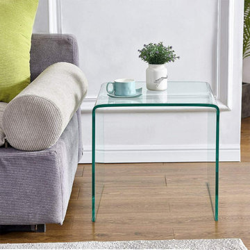 Modern Glass and Lucite Side End Tables