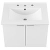 Sink Vanity Cabinet, Wall Mounted, Melamine, Green White, Modern, Bathroom, White