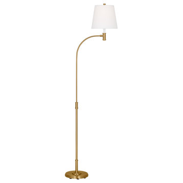 Belmont Casual 1-Light Indoor Extra Large Task Floor Lamp, Burnished Brass Gold