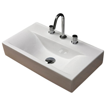 Lacava Spring Collection Vanity Top Porcelain Lavatory, White