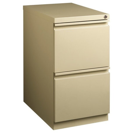 Hirsh 23-in Deep Mobile Pedestal File 2-Drawer File/File. Full Width Pull. Beige