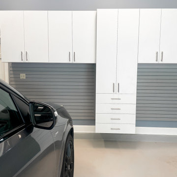 White Garage Cabinets without Workbench