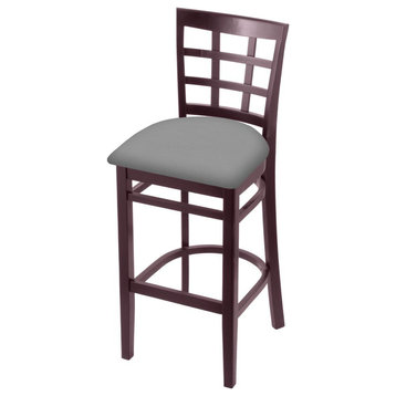 3130 25 Counter Stool with Dark Cherry Finish and Canter Folkstone Gray Seat
