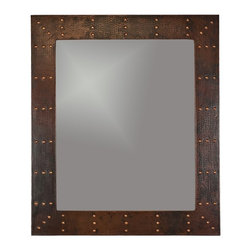 Premier Copper 36&Prime; Hand Hammered Rectangle Copper Mirror MFREC3631 - Bathroom Mirrors