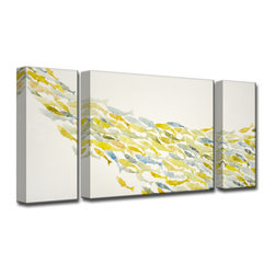 Ready2HangArt - Ready2Hangart 'Upstream' By Norman Wyatt, Jr. Canvas Art , 16" Hx20" W 3-Panels - Prints And Posters