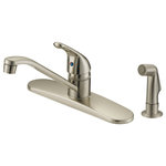 Designers Impressions - Satin Nickel Kitchen Faucet With Sprayer - Single handle faucet with external spray