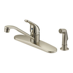 Designers Impressions - Satin Nickel Kitchen Faucet With Sprayer - Kitchen Faucets