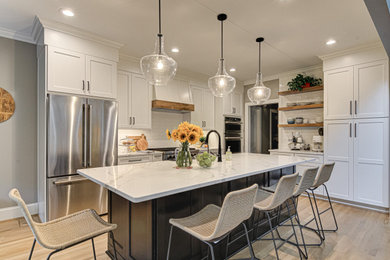 Example of a large cottage galley eat-in kitchen design in Other